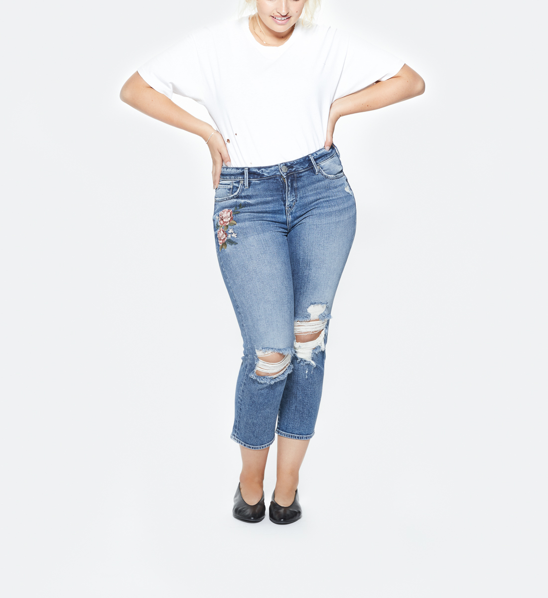plus size cropped jeans